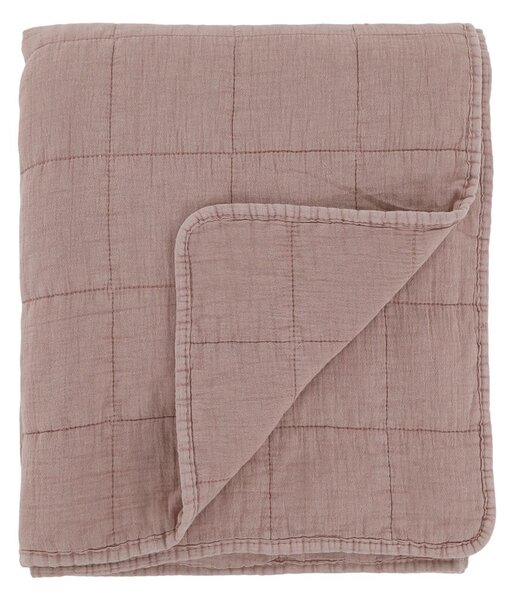 Růžový přehoz s opraným vzhledem Aix Vintage Quilt - 130*180 cm - Chic Antique