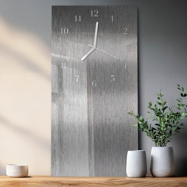 Skleněné hodiny vertikální Ocel zsppb-30x60-00079358