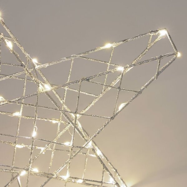 Stříbrná vánoční LED dekorace ve tvaru hvězdy Kave Home Orazia