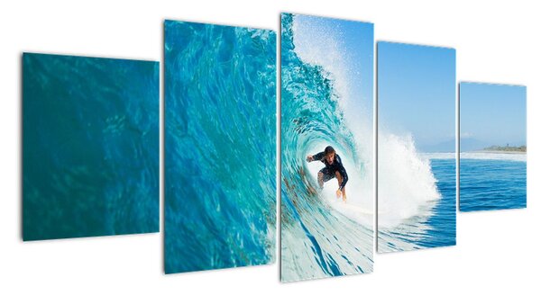 Surfař na vlně - moderní obraz (150x70cm)