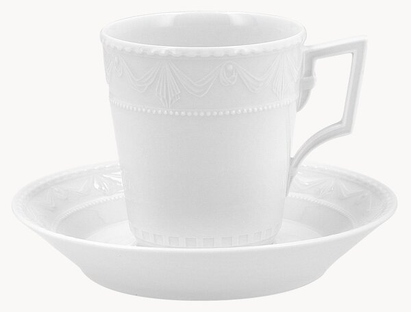 Ručně vyrobený porcelánový šálek's podšálkem Kurland