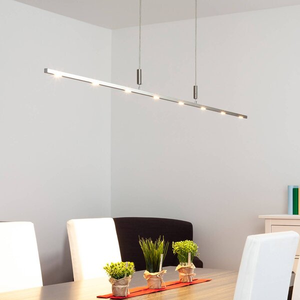 Quitani LED závěsné světlo Tolu, délka 180 cm, stmívatelné, stmívatelný, Hliník / šedá / zinek, Obývací pokoj / jídelna, Hliník, Moderní, Závěsná lampa - lustr s více rameny