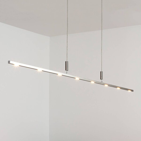 Quitani LED závěsné světlo Tolu, délka 180 cm, stmívatelné, stmívatelný, Hliník / šedá / zinek, Obývací pokoj / jídelna, Hliník, Moderní, Závěsná lampa - lustr s více rameny