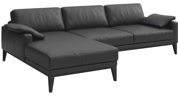 Tmavě šedá kožená rohová pohovka MESONICA Musso, levá, 248 cm