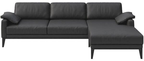 Tmavě šedá kožená rohová pohovka MESONICA Musso, pravá, 248 cm