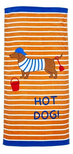 Oranžová bavlněná plážová osuška 76x160 cm Hot Dog – Catherine Lansfield