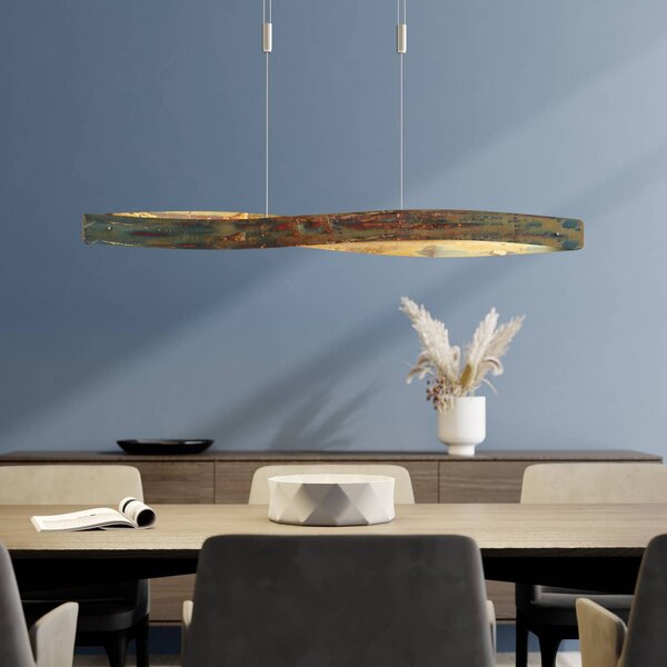 Quitani Závěsné svítidlo Lian LED s oxidovaným povrchem, stmívatelný, Hnědá / rez, Obývací pokoj / jídelna, Hliník, Design