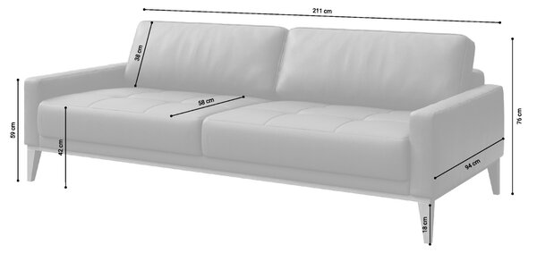 Mesonica Kožená pohovka Musso Tufted 211 cm