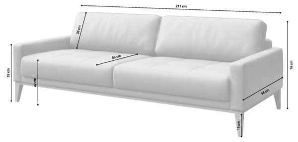 Mesonica Kožená pohovka Musso Tufted 211 cm