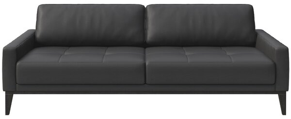 Tmavě šedá třímístná kožená pohovka MESONICA Musso Tufted 211 cm