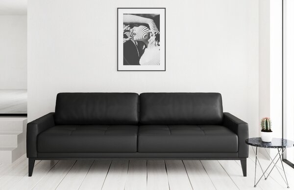 Tmavě šedá třímístná kožená pohovka MESONICA Musso Tufted 211 cm
