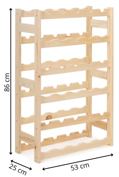 Stojan na víno 30 lahví SPRINGOS WF0005 přírodní