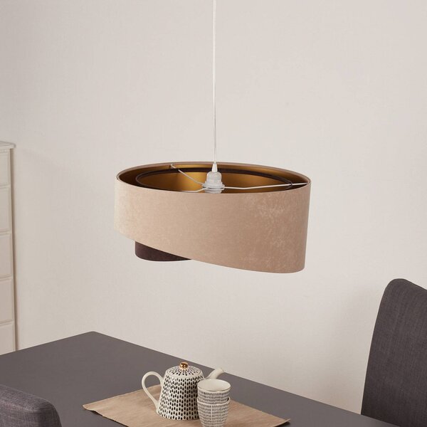 Maco Design Závěsné svítidlo Arianna ve vrstveném vzhledu, 2 barvy, stmívatelný, Krémová / jantar, Obývací pokoj / jídelna, Textil / tkanina / hedvábí, Young lifestyle