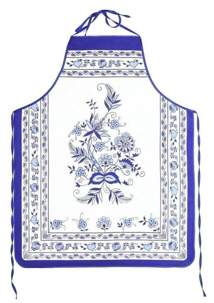 DekorTextil Zástěra Cibulák s modrým lemem