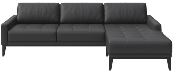 Tmavě šedá kožená rohová pohovka MESONICA Musso Tufted, pravá, 248 cm
