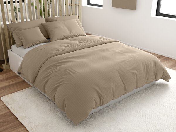 Krepové povlečení DENYX světle hnědé hotelová kapsa Rozměr povlečení: 70 x 90 cm | 140 x 200 cm