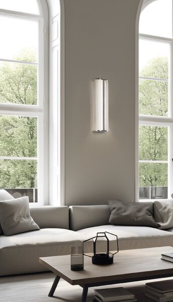 ACB Iluminacion Nástěnné LED svítidlo DIVA, v.30cm, 12W, CRI90, CCT switch 2700-3000K, IP44 Barva: Chrom, Stmívání, řízení: ON/OFF (bez stmívání)