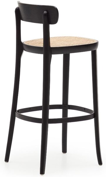 Černá jasanová barová židle Kave Home Romane 75 cm