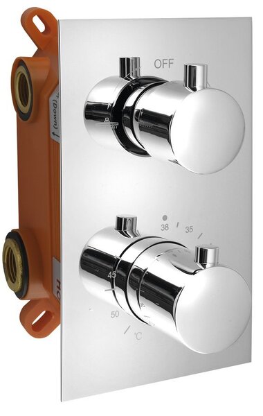 SAPHO KIMURA podomítková sprchová termostatická baterie, box, 2 výstupy, chrom KU382