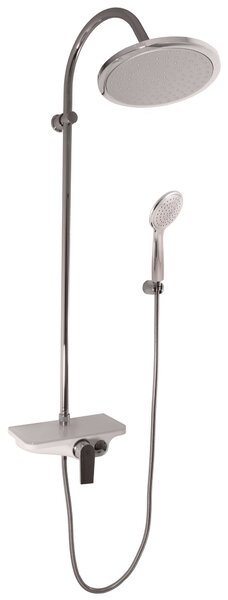 Slezák-Rav Vodovodní baterie sprchová s hlavovou a ruční sprchou MURRAY chrom/bílá, 150 mm MU182.5/3