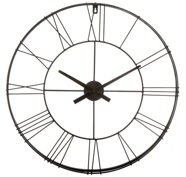 Nástěnné hodiny Atmosphera Créateur, kovové, černé, O 70 cm