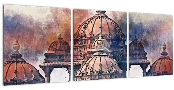 Obraz - Akshardham, Nové Dilií, Indie (s hodinami) (90x30 cm)