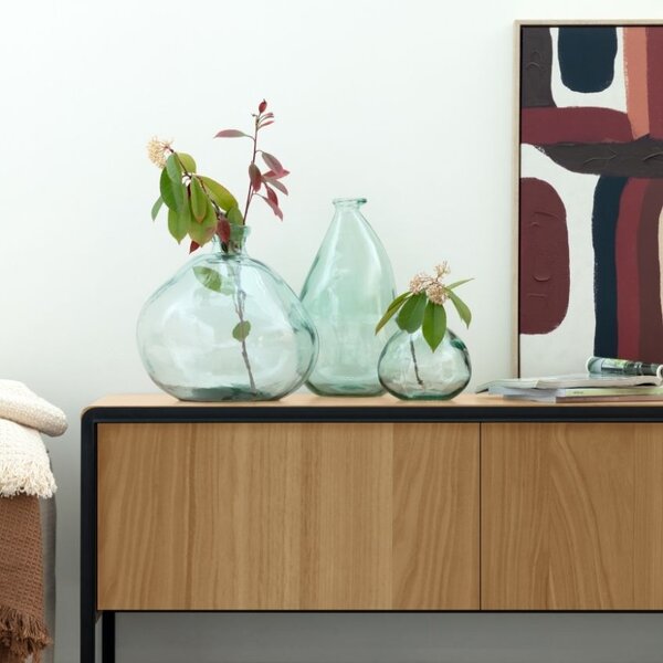 Čirá skleněná váza Kave Home Brenna 33 cm