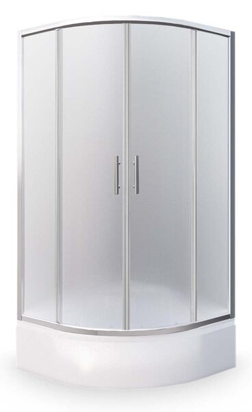 Čtvrtkruhový sprchový kout PORTLAND NEO Varianta: rozměry: 80x80 cm, kód produktu: PORTLAND NEO 800 - N0656, profily: brillant, výplň: Matt glass