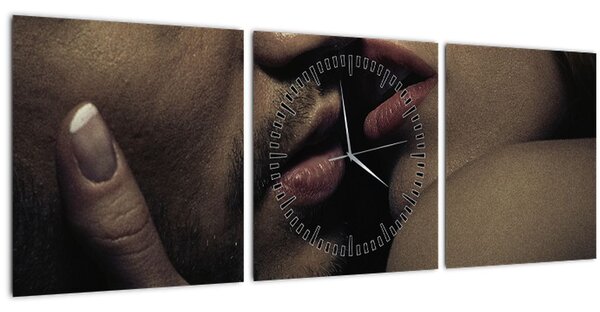 Obraz - Polibek (s hodinami) (90x30 cm)