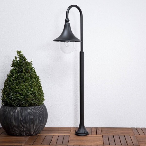 Lindby Světlo na cestu Daphne, 120 cm, černá, kov, E27, stmívatelný, Černá, Hliník, Moderní