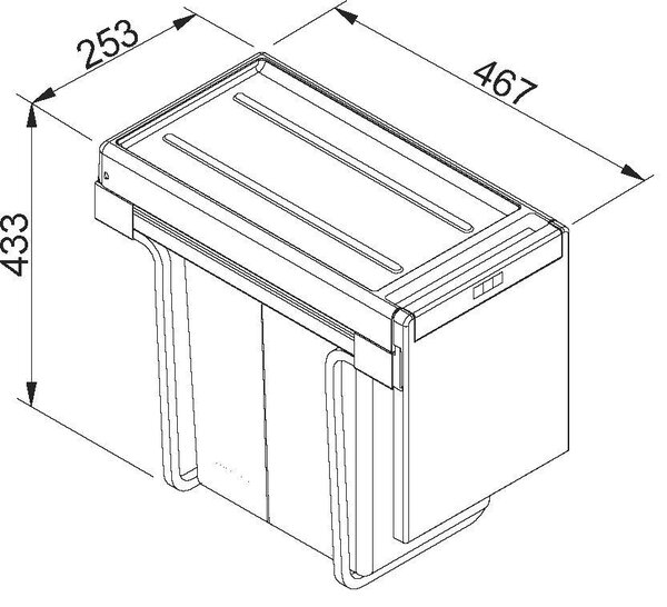 Odpadkový koš Franke Cube 30, 1x 20 l + 1x 10 l 134.0039.554