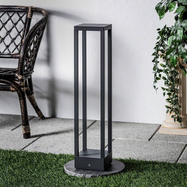 Lucande Carlota LED závěsné svítidlo, antracit, 65 cm, kov, Černá, Hliník, Moderní