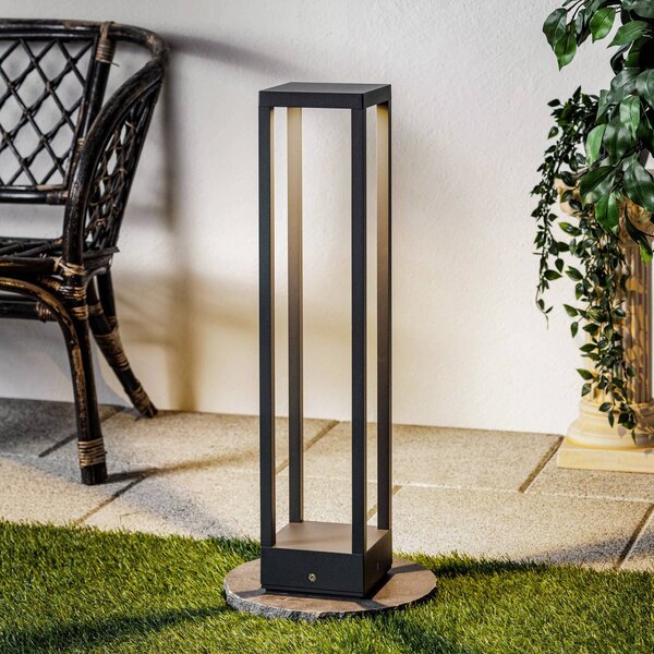 Lucande Carlota LED závěsné svítidlo, antracit, 65 cm, kov, Černá, Hliník, Moderní