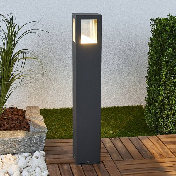 Lucande LED osvětlení cesty Nicola, 65 cm, antracit, P54, Černá, Hliník, Moderní