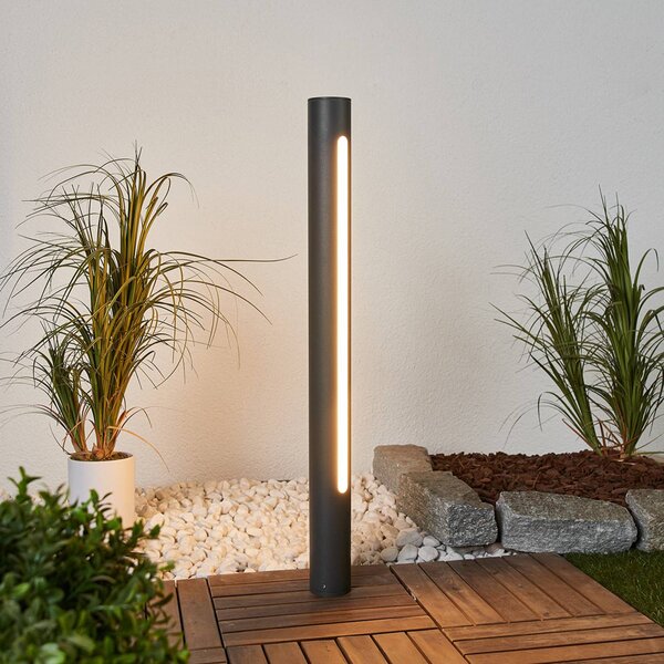 Lucande Tomas LED lampa do projektoru, 75 cm, tmavě šedá, IP54, Hliník / šedá / zinek, Hliník, Moderní