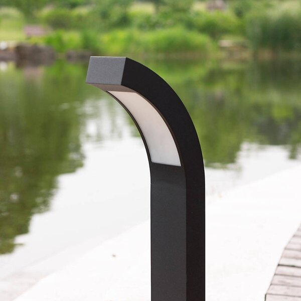 Lucande LED podstavné svítidlo Lennik, 60 cm, antracit, kov, Černá, Hliník, Moderní, Venkovní patník / osvětlení cesty