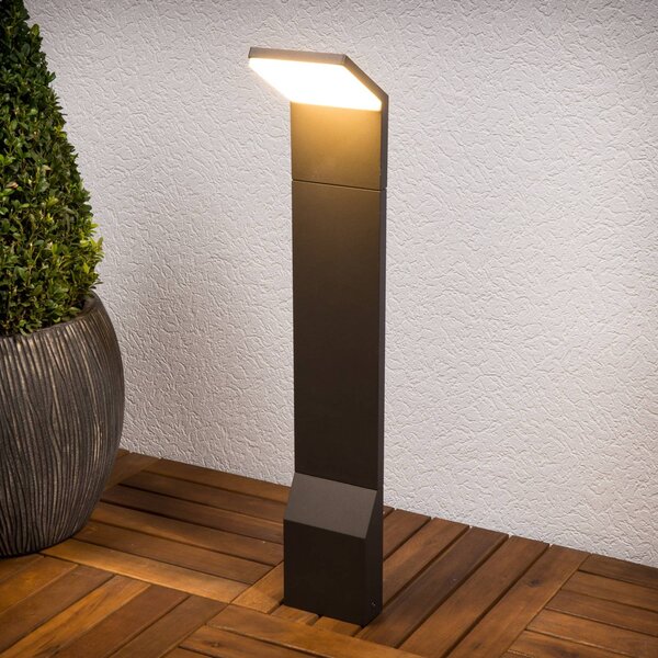 Lucande Světlo LED na cestu Nevio, 60 cm, antracit, kov, Černá, Hliník, Moderní