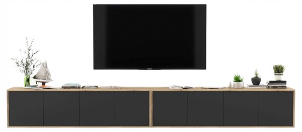 Nástěnná TV skříňka Meble Lindner 300 cm x 39 cm x 35 cm