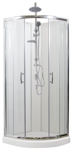 BRILIANT 80 x 80 cm - Sprchový box model 1 čiré sklo - sprchový set