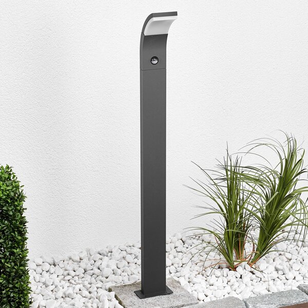 Lucande Timm LED osvětlení cesty, senzor, 100 cm, antracitová, IP54, Černá, Hliník, Moderní