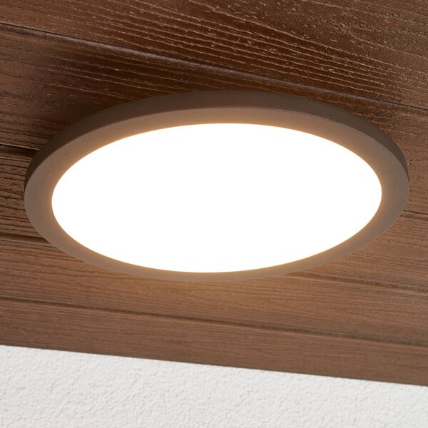 Lucande Venkovní stropní svítidlo LED Malena, detektor pohybu, IP65, Černá, Hliník, Moderní