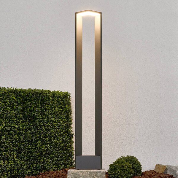 Lucande Jeny LED závěsná lampa, 100 cm, antracit, hliník, Černá, Hliník, Moderní