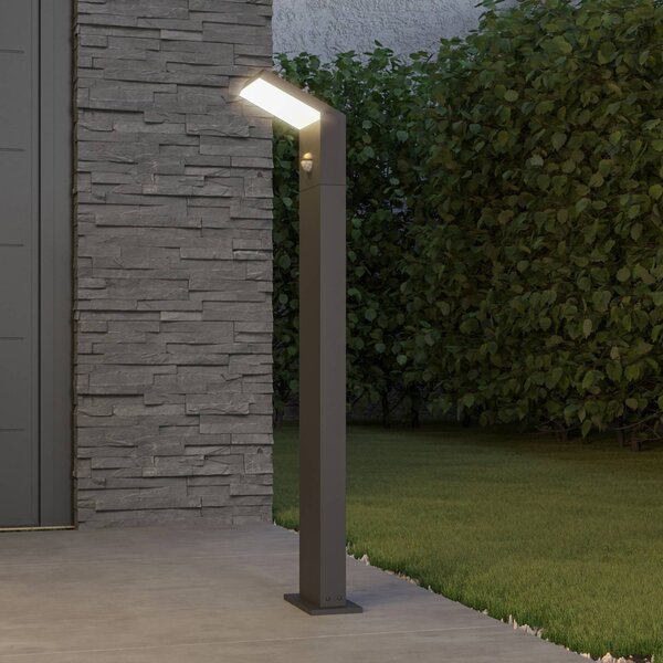 Arcchio LED světlo na cestu Yolena, senzor, 100 cm, antracitová barva, Černá, Hliník, Moderní
