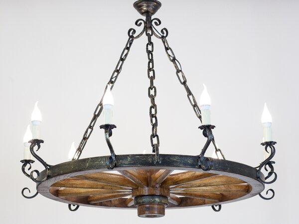 Rustikální lustr loukoťové kolo 105 cm