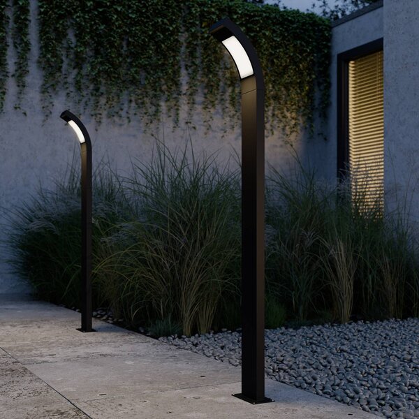 Lucande Juvia LED osvětlení cesty, 100 cm, antracit, kov, IP54, Černá, Hliník, Moderní