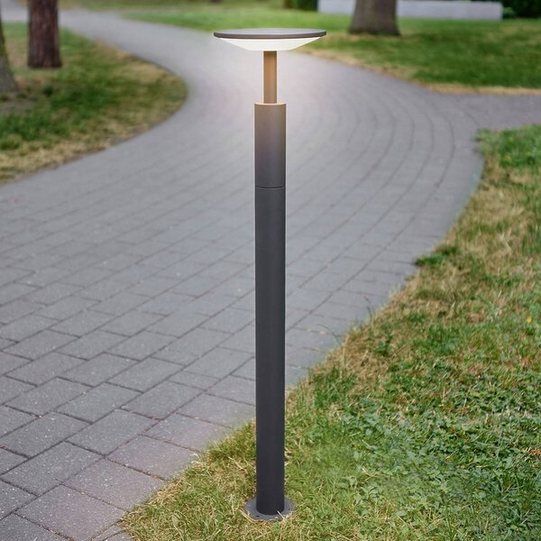 Lucande Světlo LED na cestu Fenia, 100 cm, antracit, IP65, Černá, Hliník, Moderní