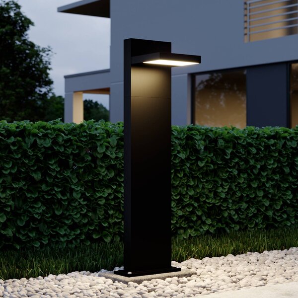 Lucande LED světlo na sloupku Silvan, 65 cm, antracit, kov, Černá, Hliník, Moderní