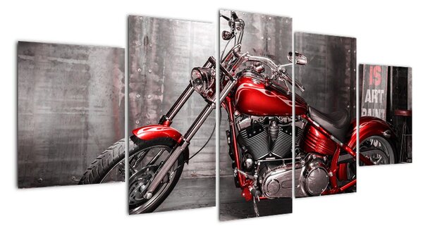 Obraz červené motorky (150x70cm)