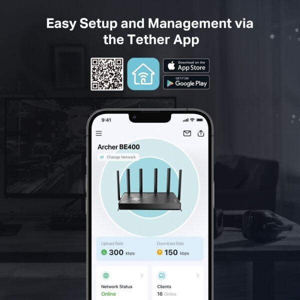 TP-Link - Dvoupásmový Wi-Fi 7 router Archer BE400