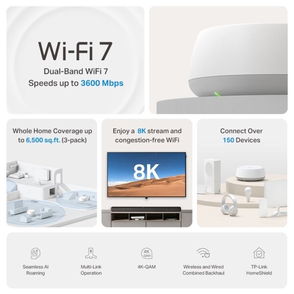 TP-Link - SADA 2x Wi-Fi 7 mesh systém pro celou domácnost Deco BE22